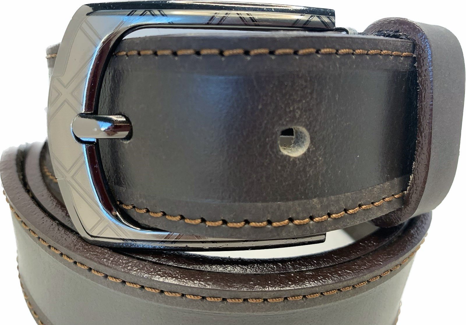 VALGATI Men Leather Belt, CR Reversible Belt for Men with Rotated Silver  Buckle, 1.3 Width Dress or Casual Men Belts Cognac Black - VALGATI