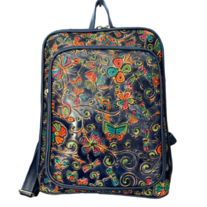 Genuine Leather Designer Backpack (Blue)